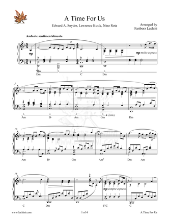 A Time for Us Sheet Music