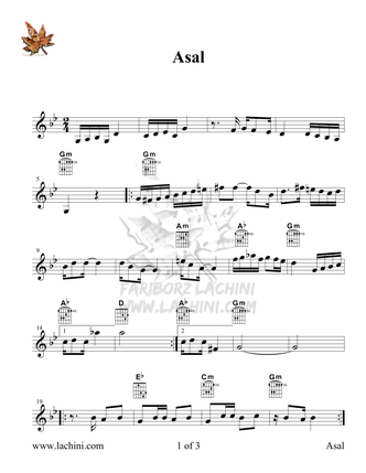 Asal Sheet Music
