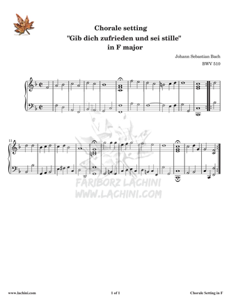 Gib Dich Zufrieden und Sei Stille - F major Sheet Music