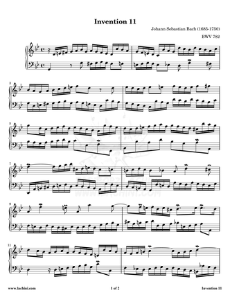 Invention 11 Sheet Music