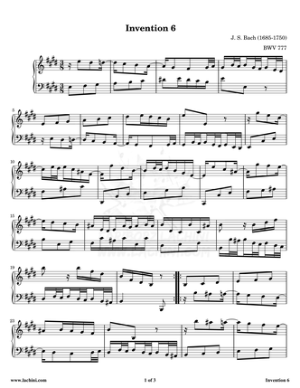 Invention 6 Sheet Music