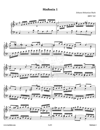Sinfonia 1 Sheet Music