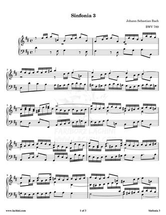 Sinfonia 3 Sheet Music