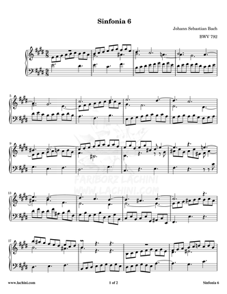Sinfonia 6 Sheet Music