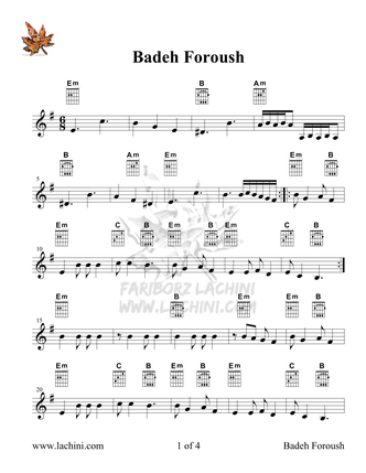 Badeh Foroush Sheet Music
