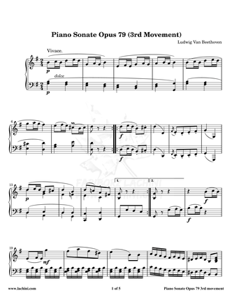 Piano Sonate Opus 79 - 3rd Movement نت آهنگ