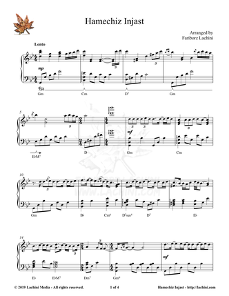 Hamechiz Injast Sheet Music