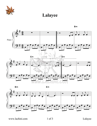 Lalayee Sheet Music
