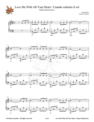 Love Me With All Your Heart Sheet Music