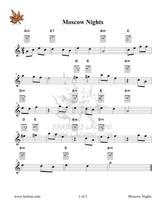 Moscow Nights Sheet Music