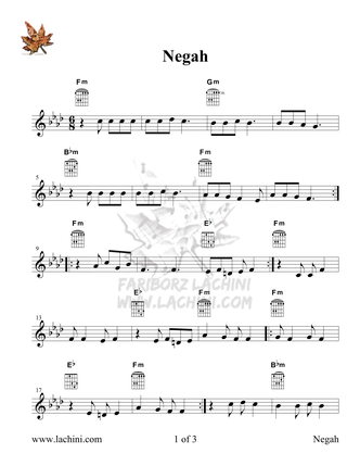 Negah Sheet Music