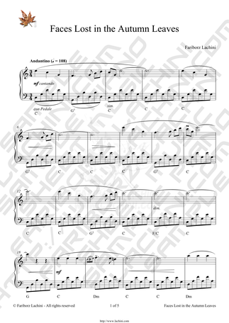 Faces Lost In The Autumn Leaves Sheet Music