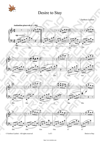 Desire to Stay Sheet Music